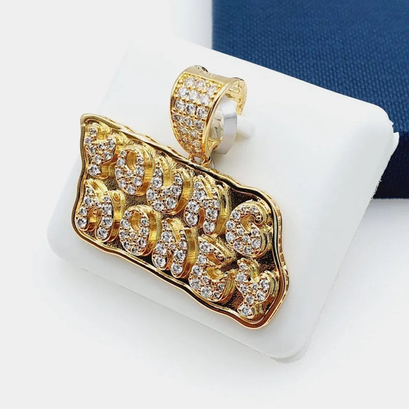 - 14K Gold Plated Cubic Zircon Pendant, INUS1BR239 - Picture 4 of 9